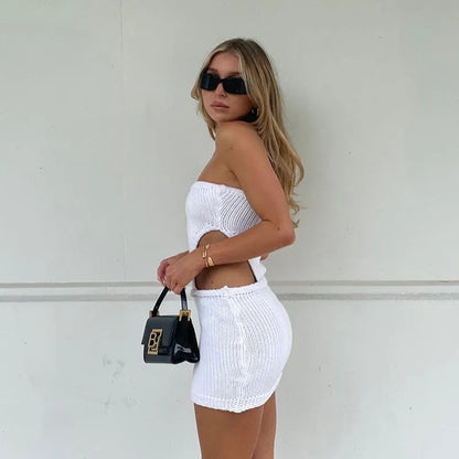 White Hollow Out Crochet Dress