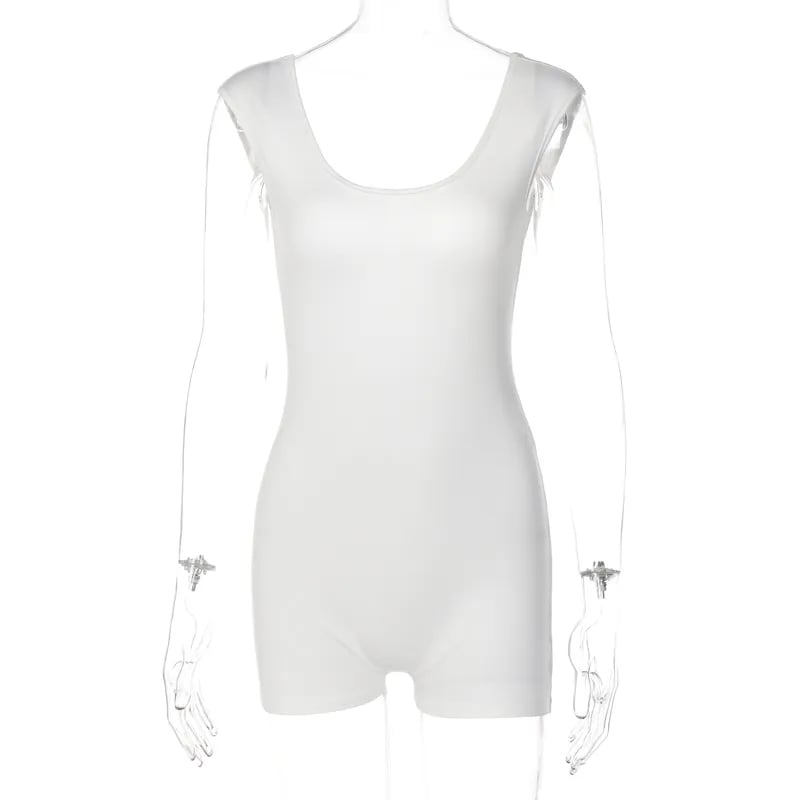 White Backless Romper
