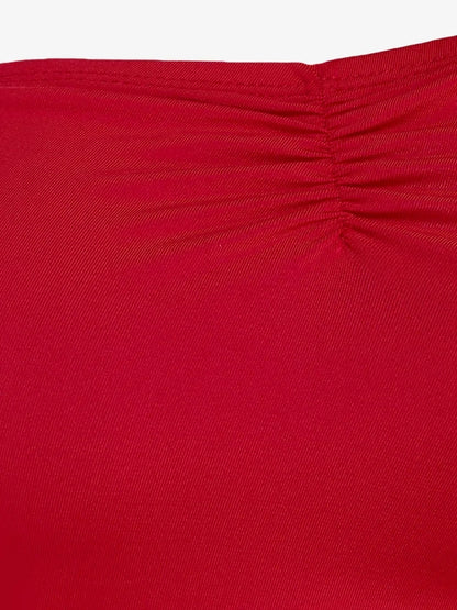 Red Slit Asymmetrical Dress