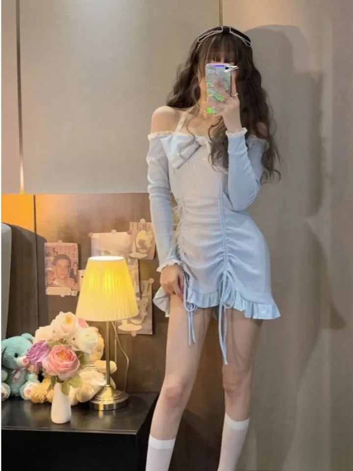 Ruffle Lace Wrap Bodycon Dress