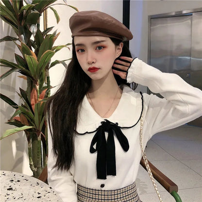 Bow Peterpan Collar Knit Sweater