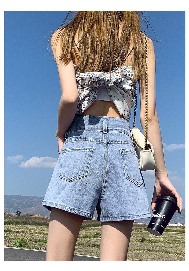 Heart Embroidery Denim Shorts