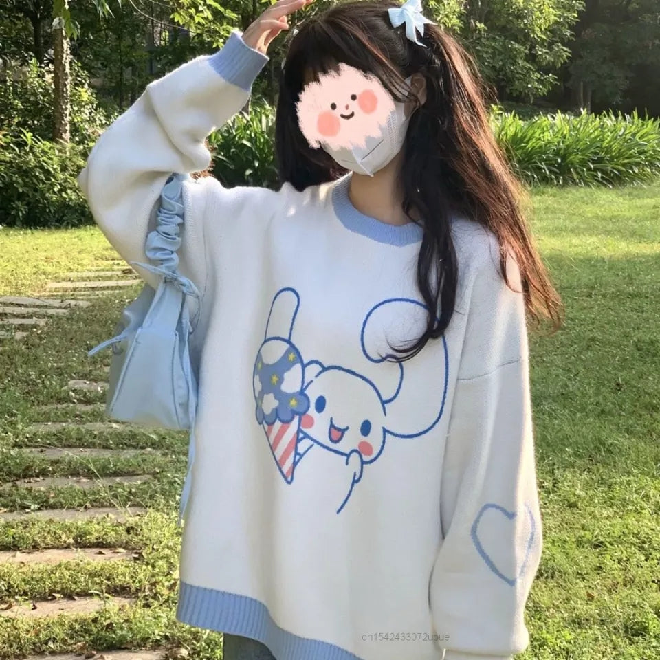 Japanese Anime Long Sleeve Knit Sweater