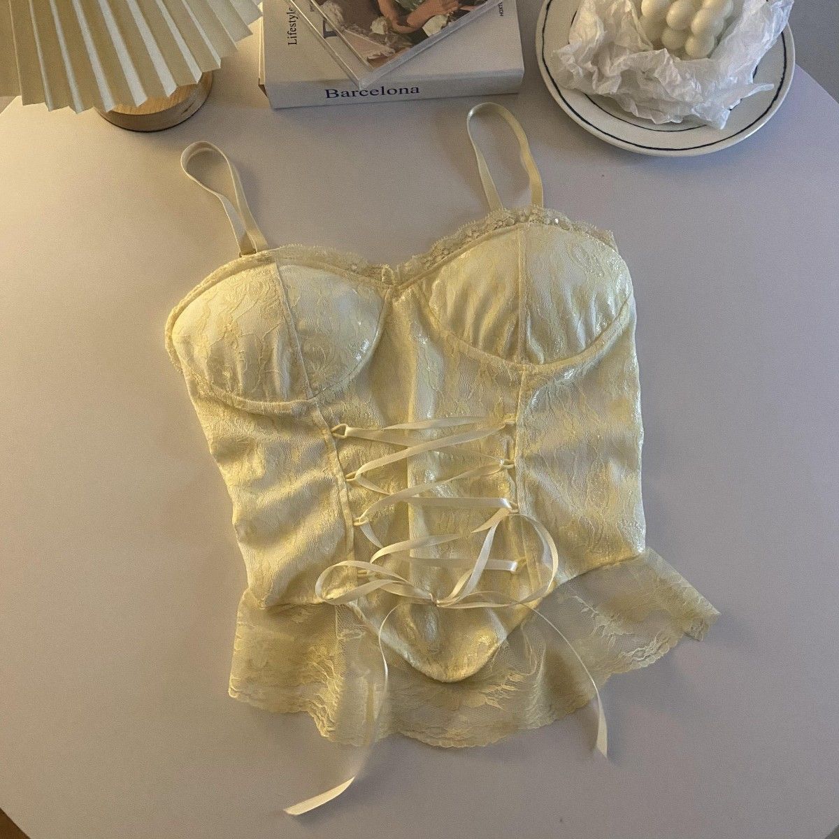 Spaghetti Strap Lace Corset Top