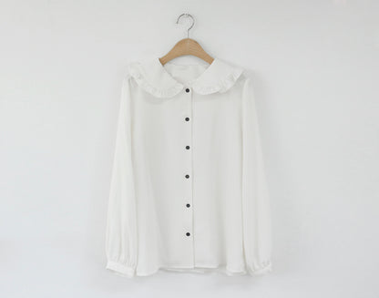 Cute 2pcs Summer Preppy White Ruffle Peterpam Collar Black Vintage V Dress E-Girl Kawaii Korean Japanese Harajuku Retro Streetwear