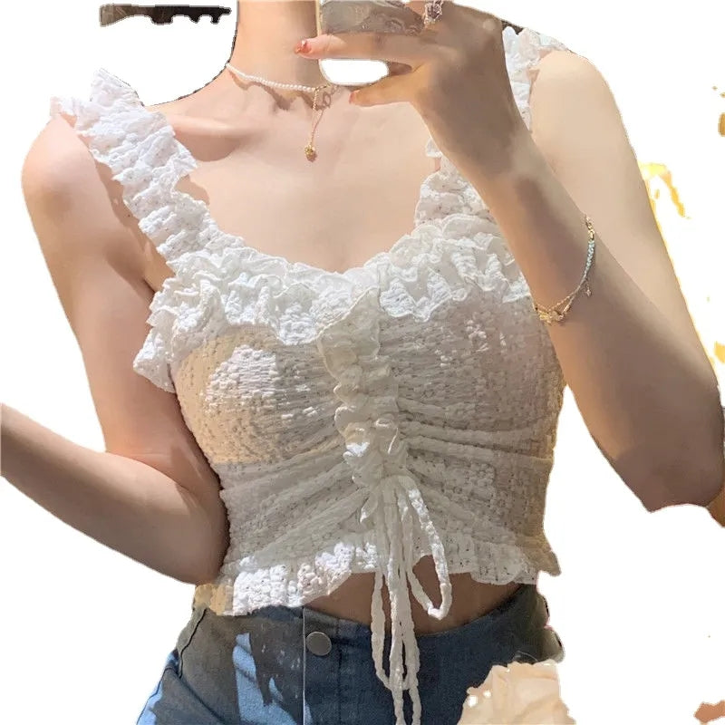 White Lace Frill Camisole