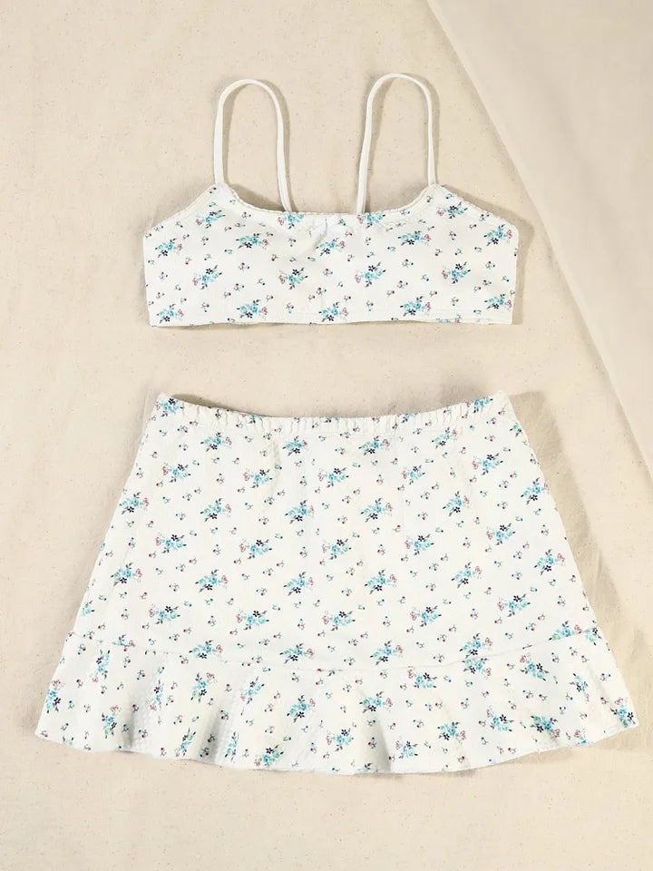 3PCS Floral Bikini Swimsuit Set