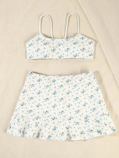 3PCS Floral Bikini Swimsuit Set