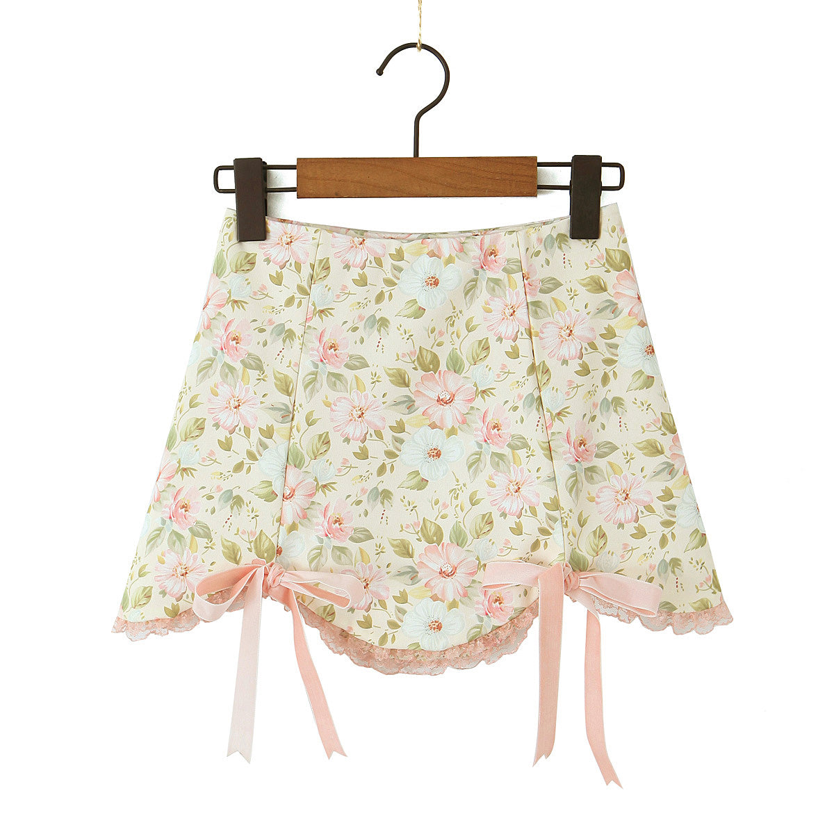 Floral Print Lace Up Corset Top + Mini Skirt