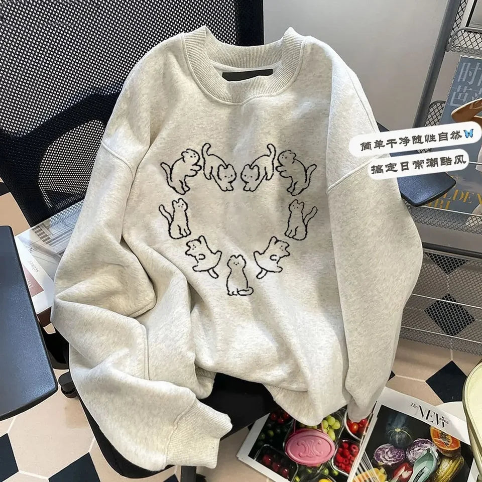 Cat Round Neck Sweater
