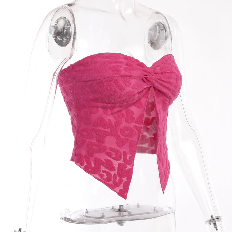 Pink Cropped Tube Top