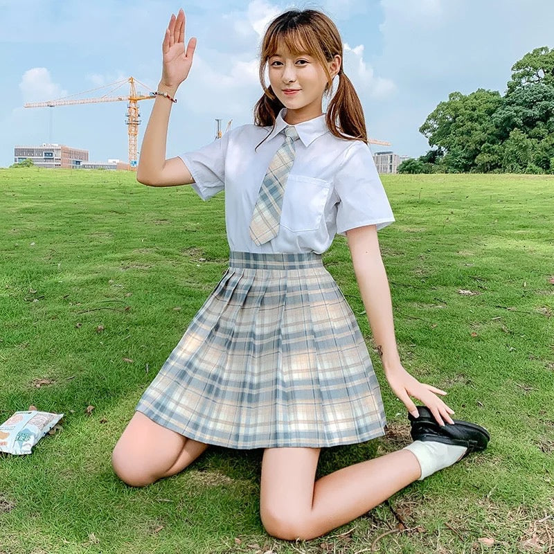 Tennis Plaid High Waisted Pleated Mini Skirt Sailor School Student Summer Bottoms E-Girl Kawaii Korean Japanese Harajuku Streetwear