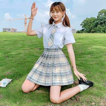 Tennis Plaid High Waisted Pleated Mini Skirt Sailor School Student Summer Bottoms E-Girl Kawaii Korean Japanese Harajuku Streetwear