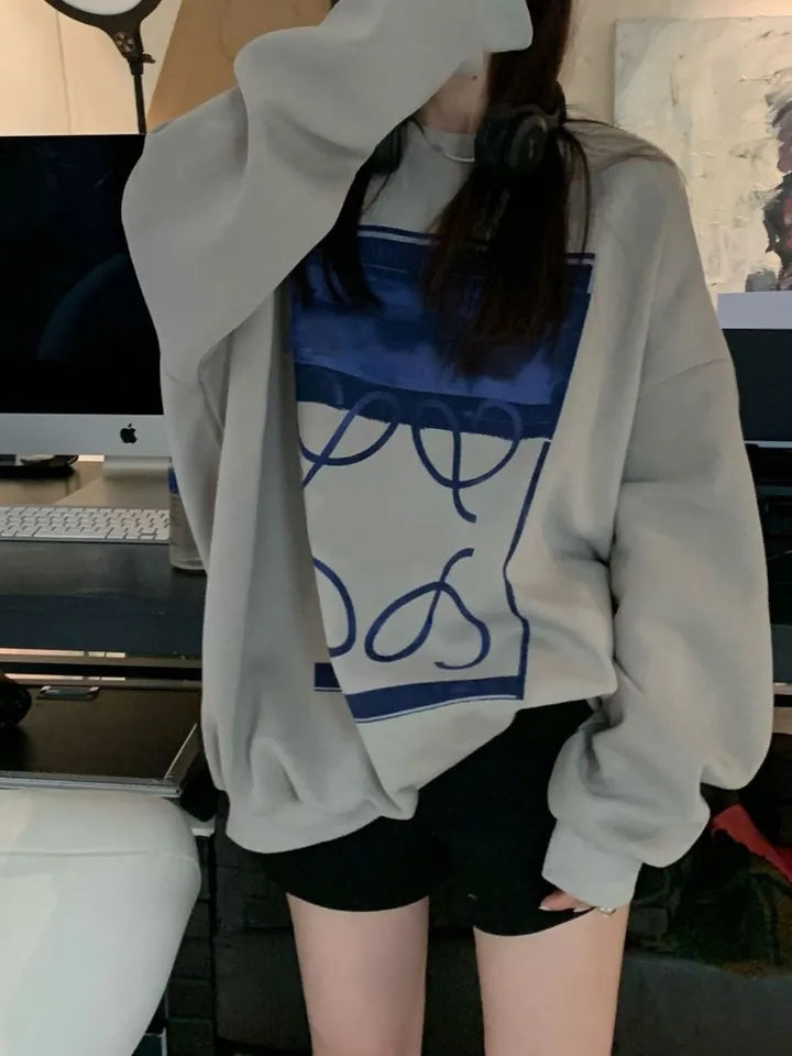 Grey Vintage Graphic Hoodie