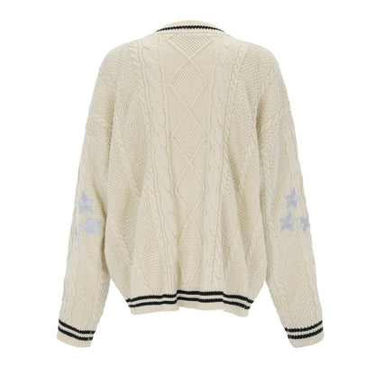 Preppy Star Print V Neck Sweater