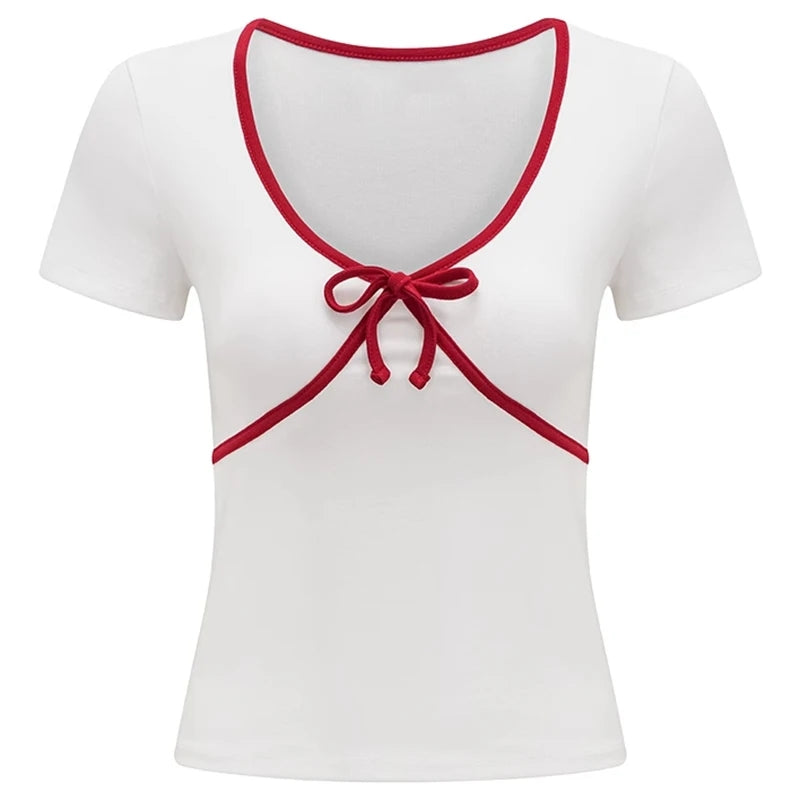 Red Bow Short Sleeve T-shirt