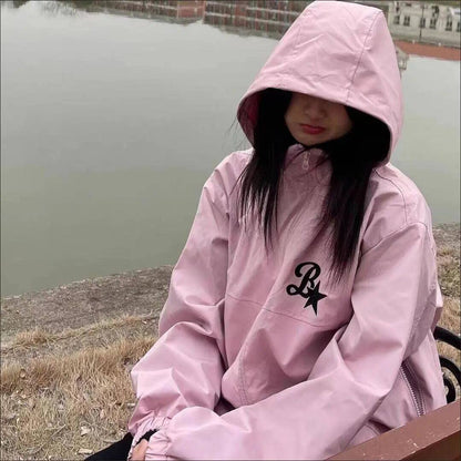 Pink Oversized Windbreaker