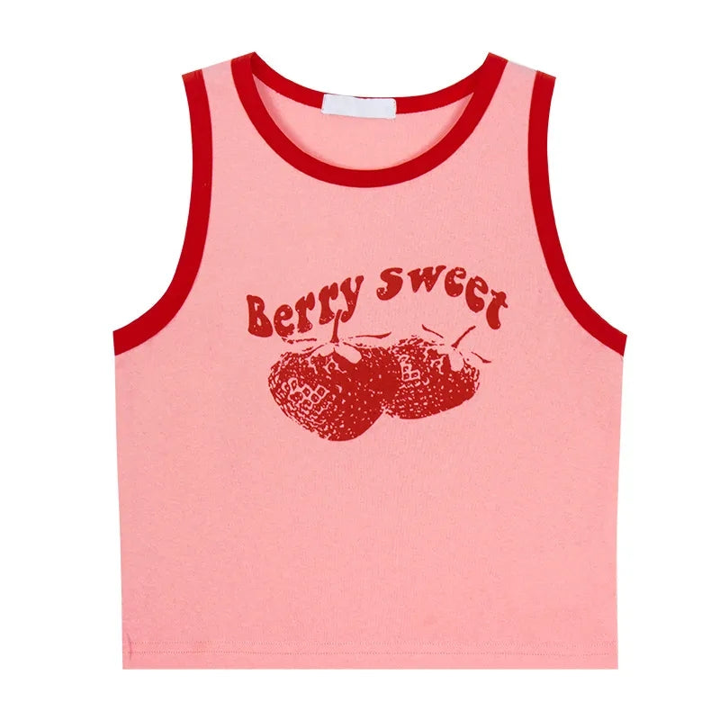 Strawberry Print Tank Top