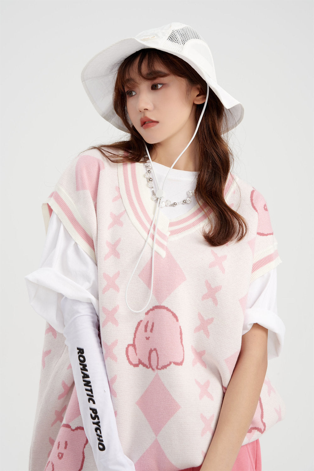 Pink Anime Japanese Sweater Vest