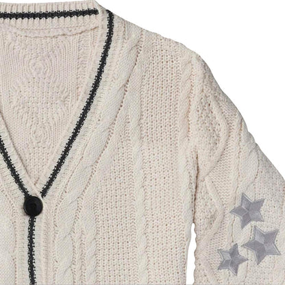 Preppy Star Print V Neck Sweater