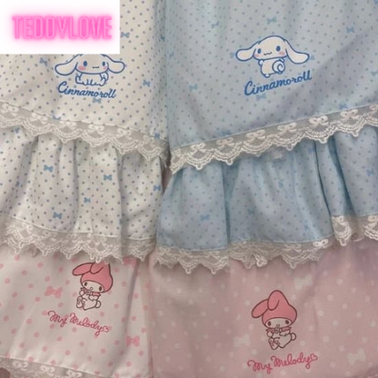 Cute Sweet Pastel Pink Anime Japanese Cartoon Pleated High Waisted Mini Skirt