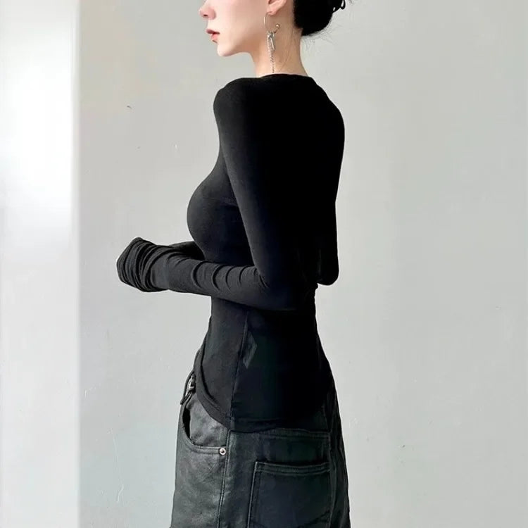 Black Angel Mesh Long Sleeve Shirt