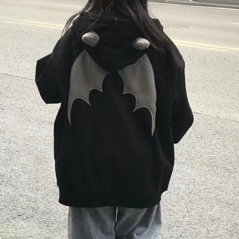 Demon Horn Oversized Zipper Hoodie