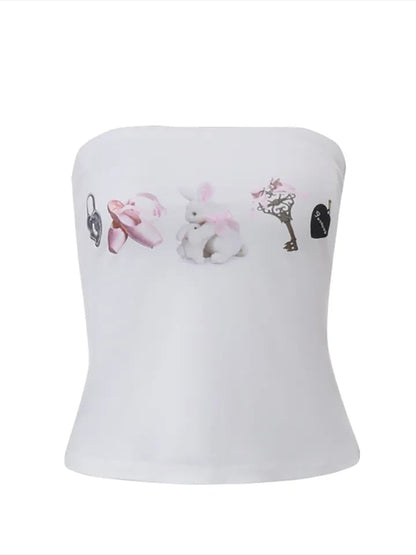Ballet Print Tube Top