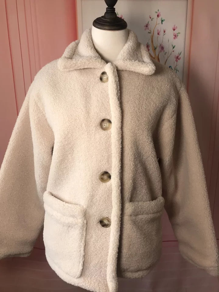 Cute Teddy Fur Coat Thick Autumn Loose Button Plush Jacket E-Girl Kawaii Korean Japanese Harajuku Retro Streetwear Fashion