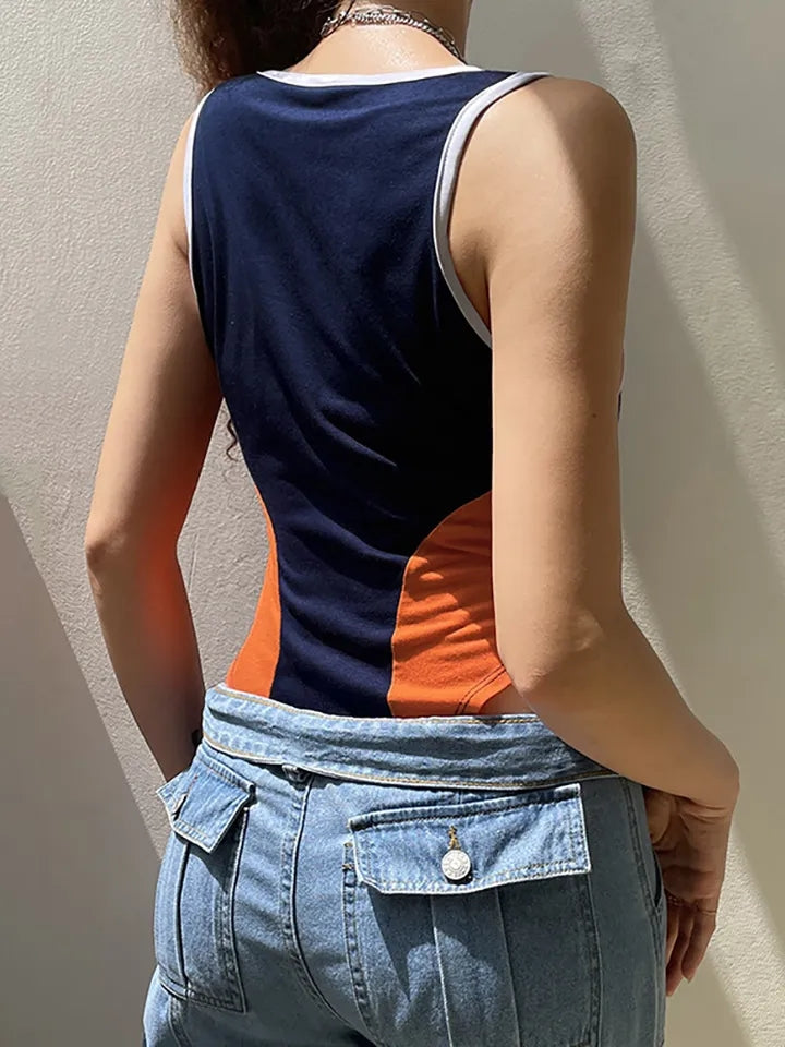 Patchwork Bodycon Tank Top