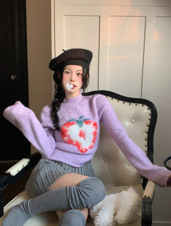 Strawberry Turtleneck Sweater