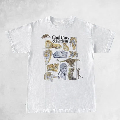 Cool Cat Print Short Sleeve T-shirt