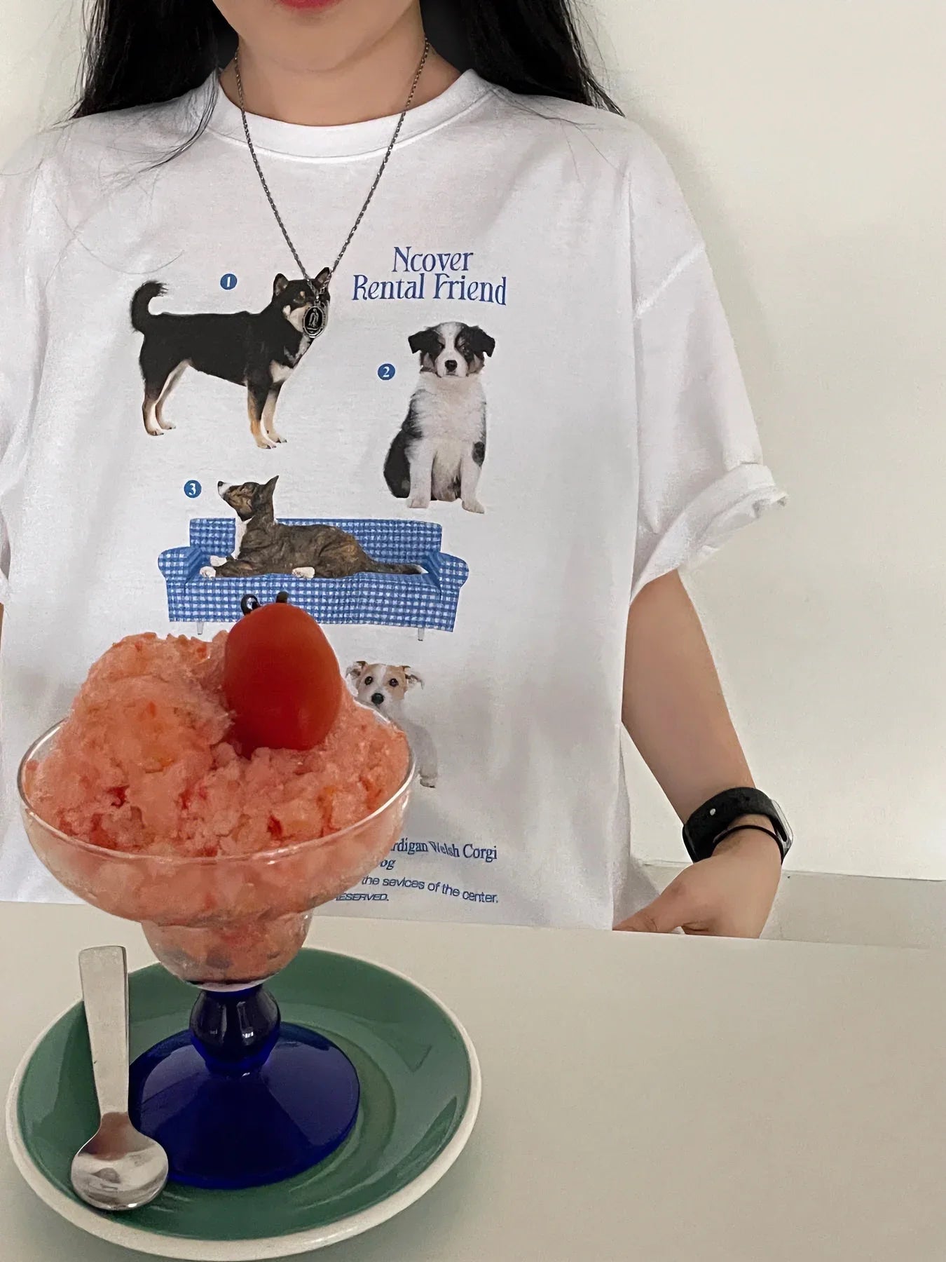 Dog Print Short Sleeve T-shirt