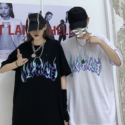 Cute Graphic Letter Graffiti Art Top Short Sleeve Shirt Tee T-shirt E-Girl Kawaii Korean Japanese Harajuku Chinese Retro Streetwear Aesthetic