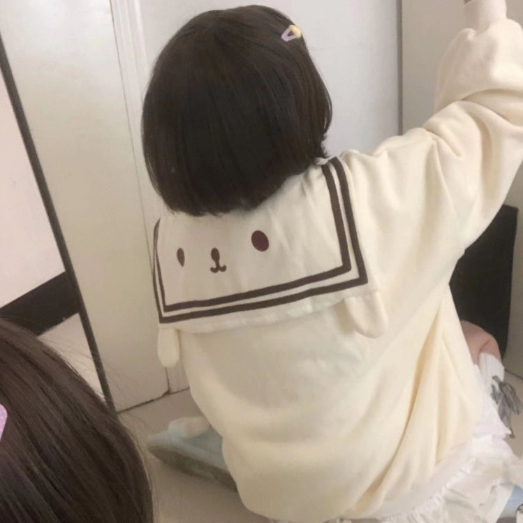 Kawaii Sailor Collar Zip Up Hoodie