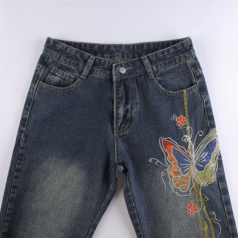 Butterfly Low Waist Denim Jeans