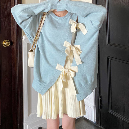 Blue Sweet Bow Sweater