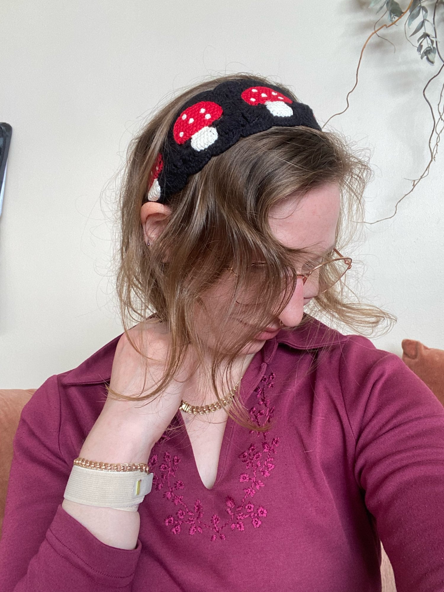Mushroom Crochet Headband