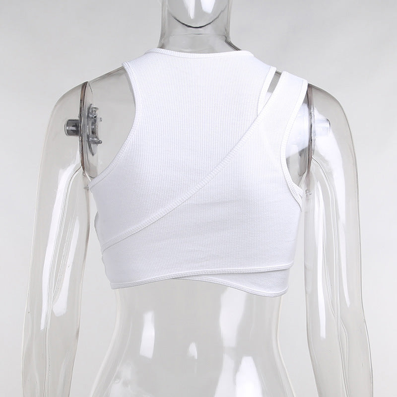 Asymmetrical Ribbed Tank Top