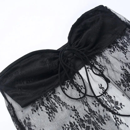Black Lace Bustier Tube Top