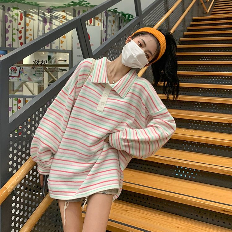 Rainbow Striped Knit Sweater