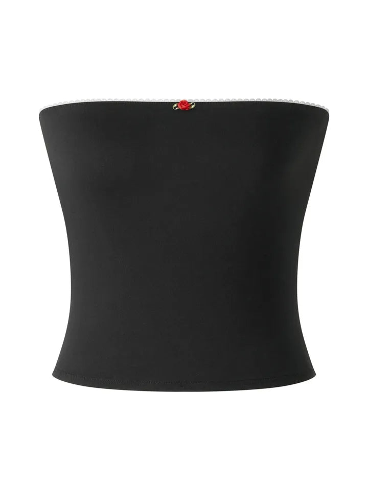Rose Trim Tube Top