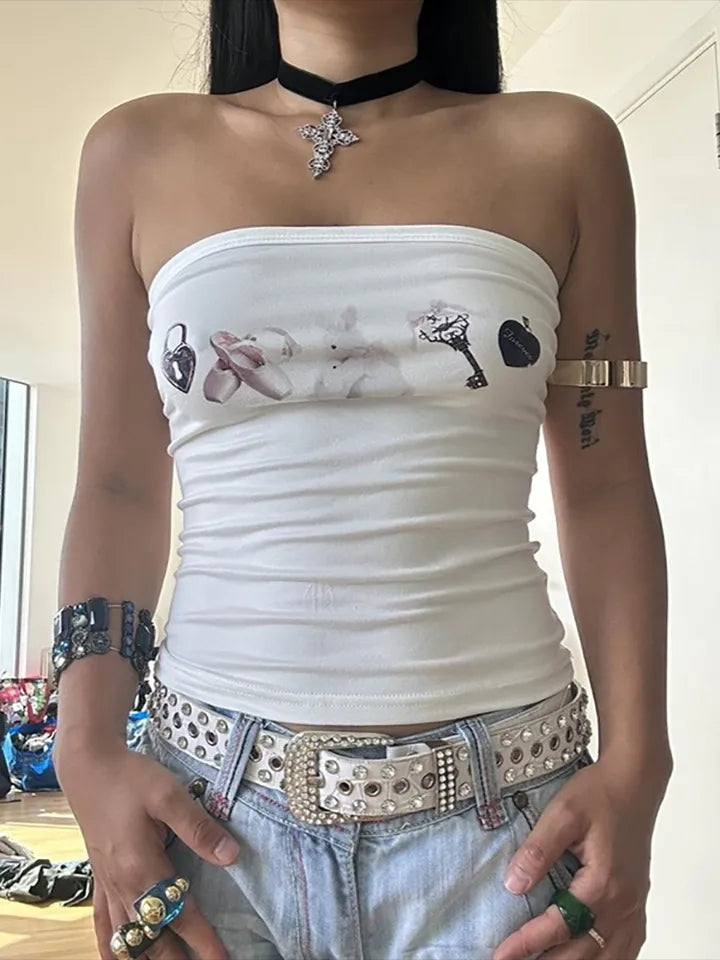 Ballet Print Tube Top