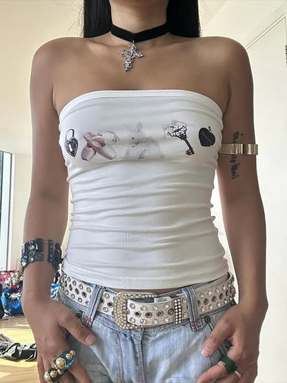 Ballet Print Tube Top