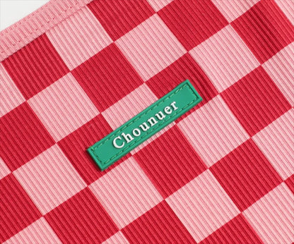 Red & Pink Checkered Tank Top