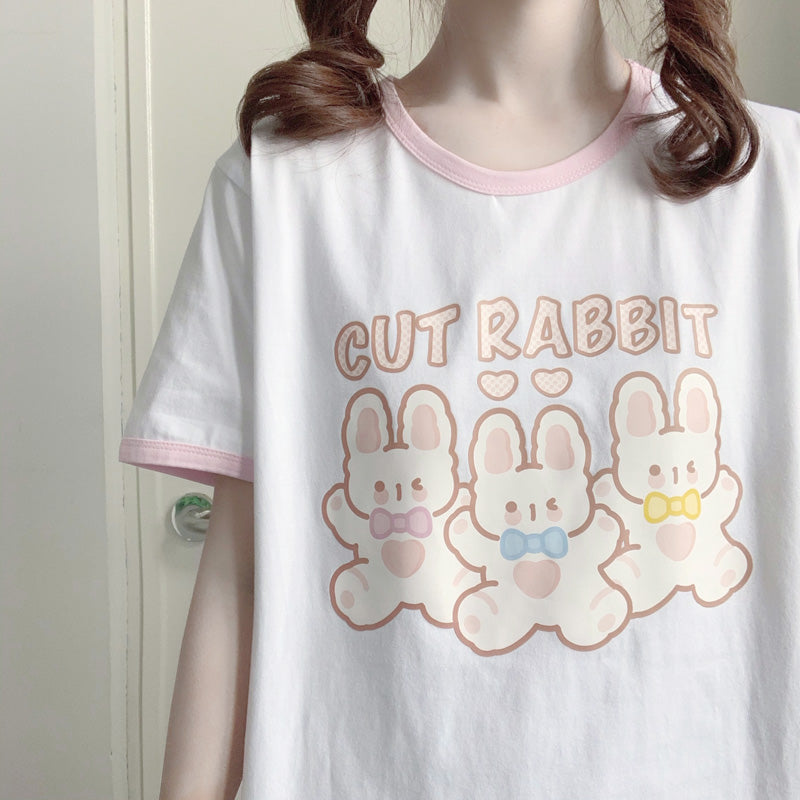 Rabbit Print Short Sleeve T-shirt