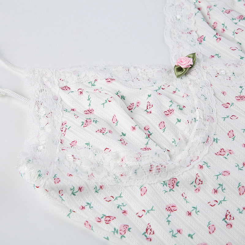 Floral Print V Neck Jumpsuit