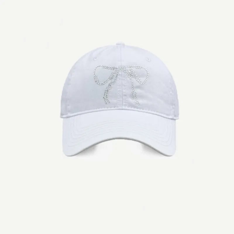 Bow Ribbon Rhinestone Baseball Cap