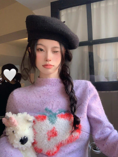 Strawberry Turtleneck Sweater