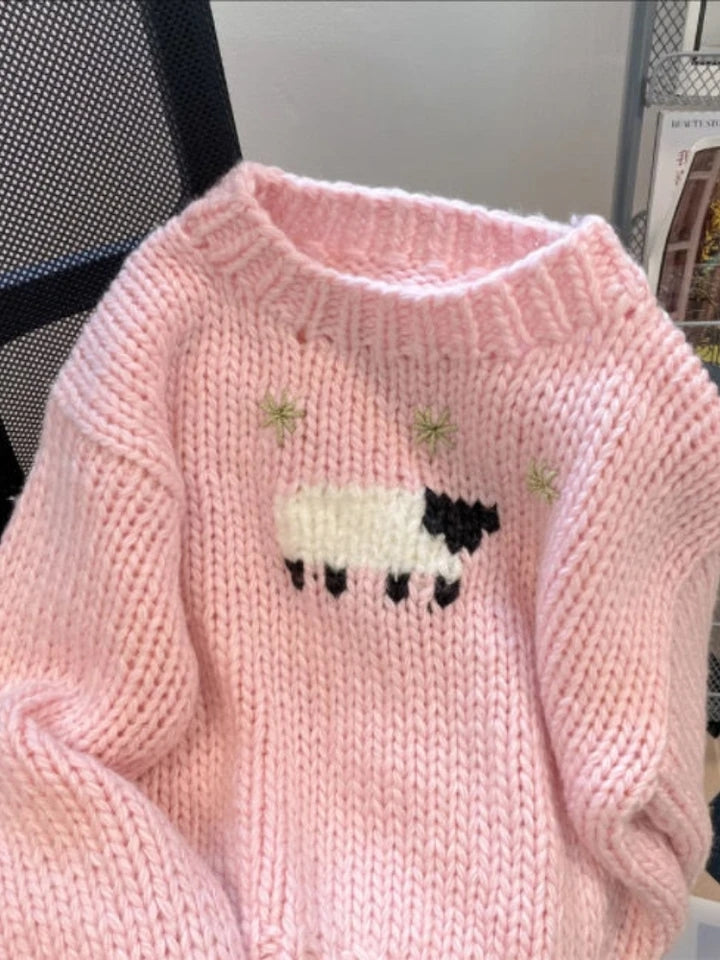 Pink Lamb Knit Sweater